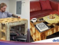 Unik! Pria Ini Bikin Tatakan Bentuknya Persis Waffle