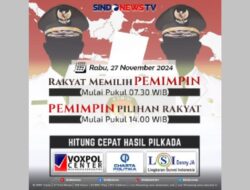 Saksikan Rakyat Memilih Pemimpin dan Pemimpin Pilihan Rakyat Ke SINDONEWS TV dan SINDOnews.com, Rabu 27 November 2024 Mulai Pukul 07.30 WIB