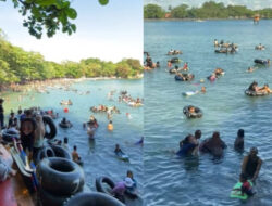 Penampakan Pantai Batukaras Pangandaran Diserbu Wisatawan Pada Libur Lebaran